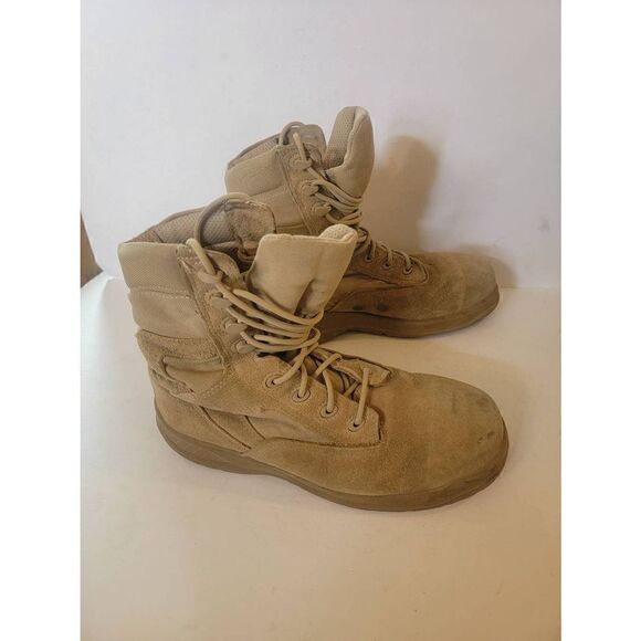 Belleville Men\'s Beige Lace-Up Military Combat Boots Size 9